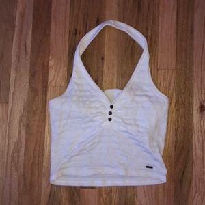 white hollister halter top tank